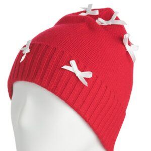 NEW HANNAH ROSE Cashmere Applique Bow Hat  2511 4T2